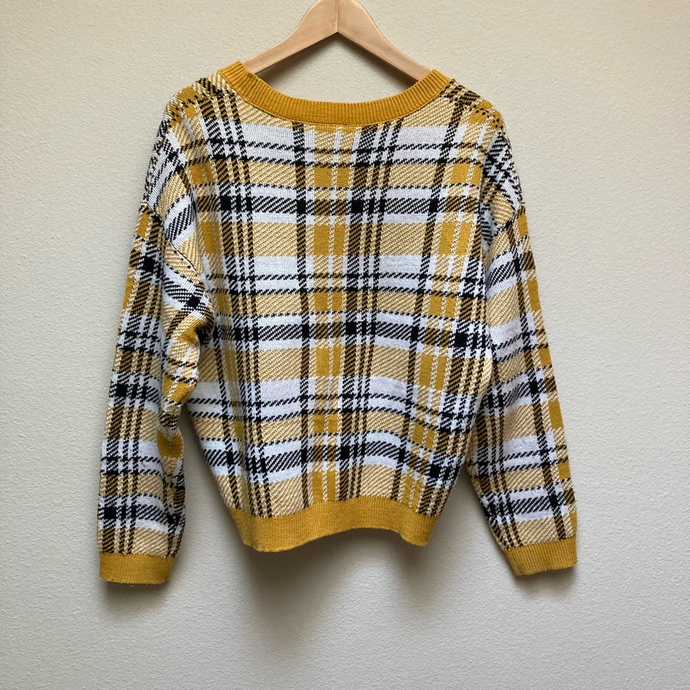 H&M Yellow Plaid Sweater - Picture 2 of 4